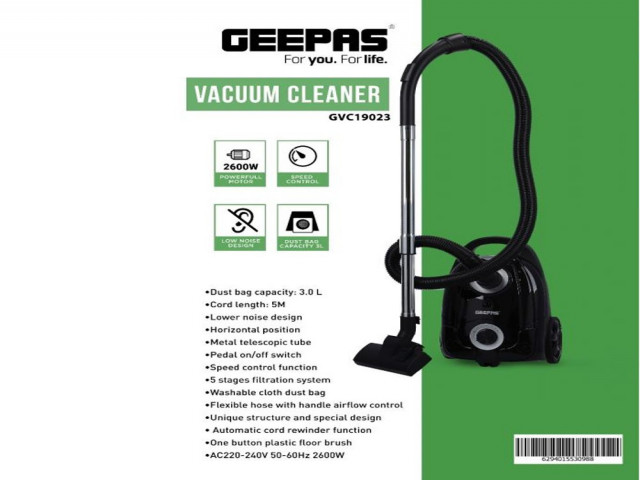 Geepas GVC19023 Elektrikli Süpürge Siyah